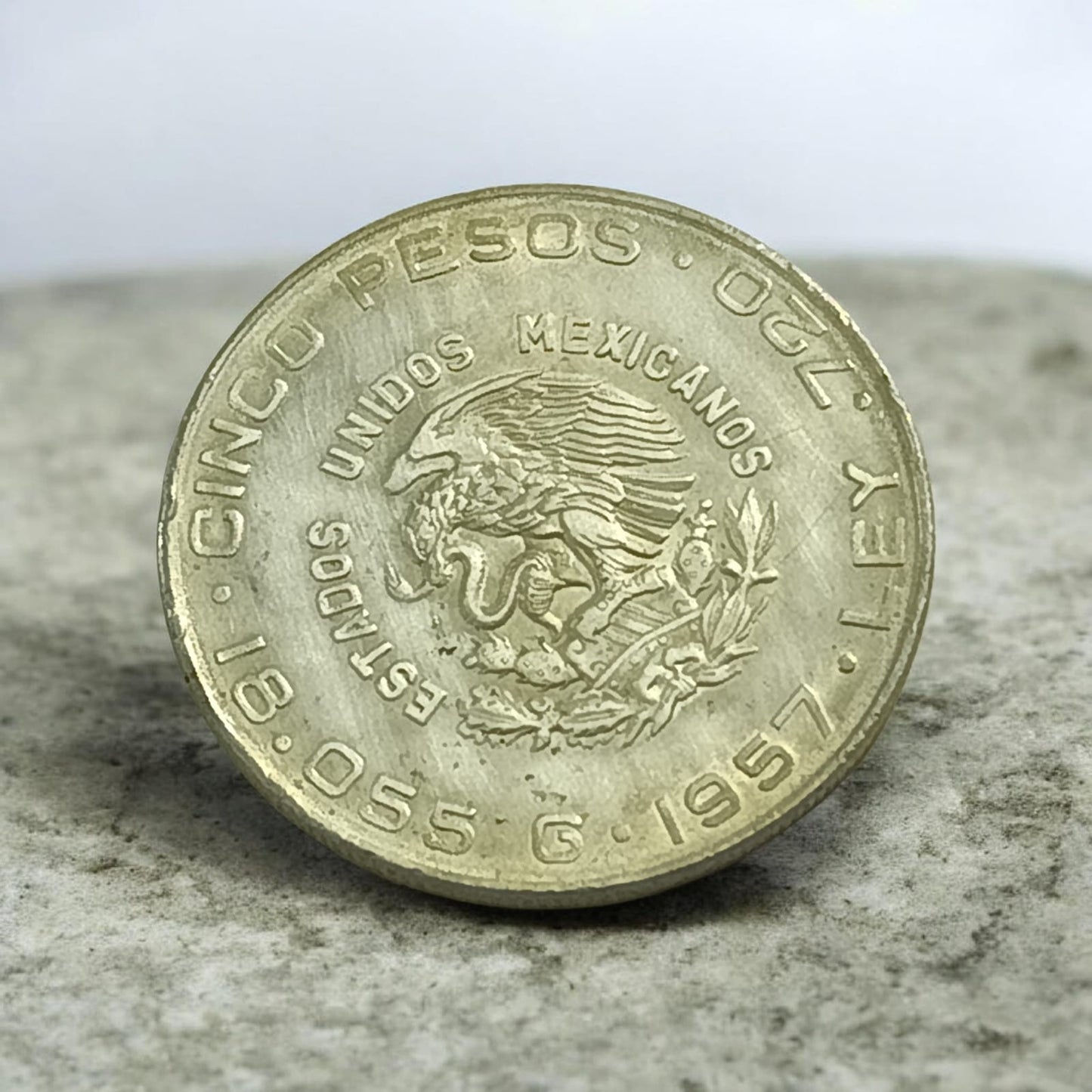 plata moneda de 5 pesos hidalgo chico .720 18g