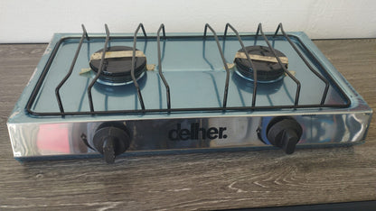 🔥 Parrilla de Gas Usada Delher de 2 Quemadores 🔥