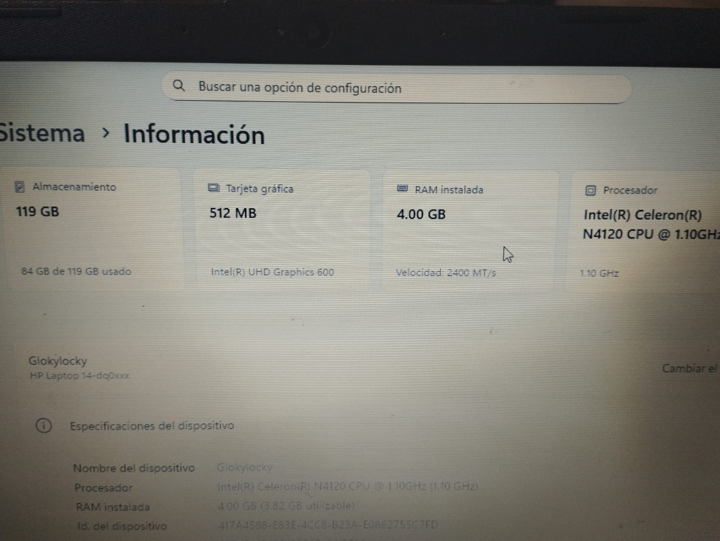 💻 Laptop Usada HP Intel Celeron N4120 💻