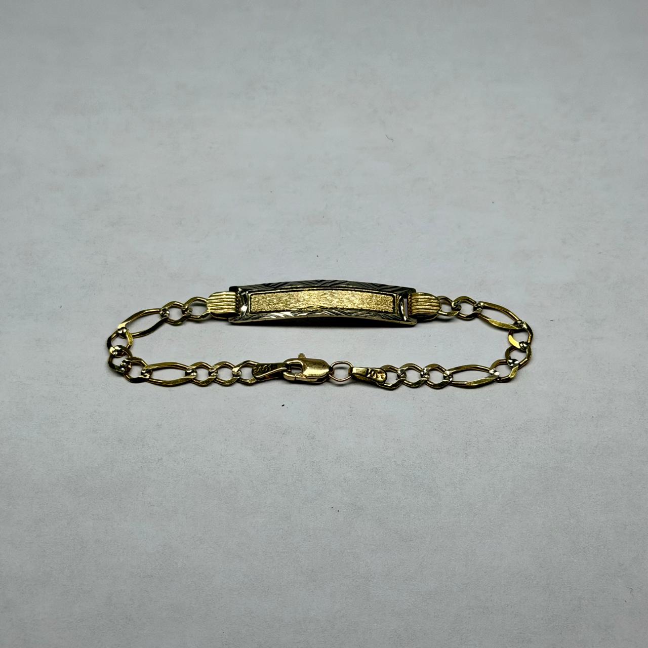 ✨💛 ESCLAVA INFANTIL DE ORO 10K | 2.8 GRAMOS | 14.5 CM | DISEÑO 3X1 ADIAMANTADO 💛✨
