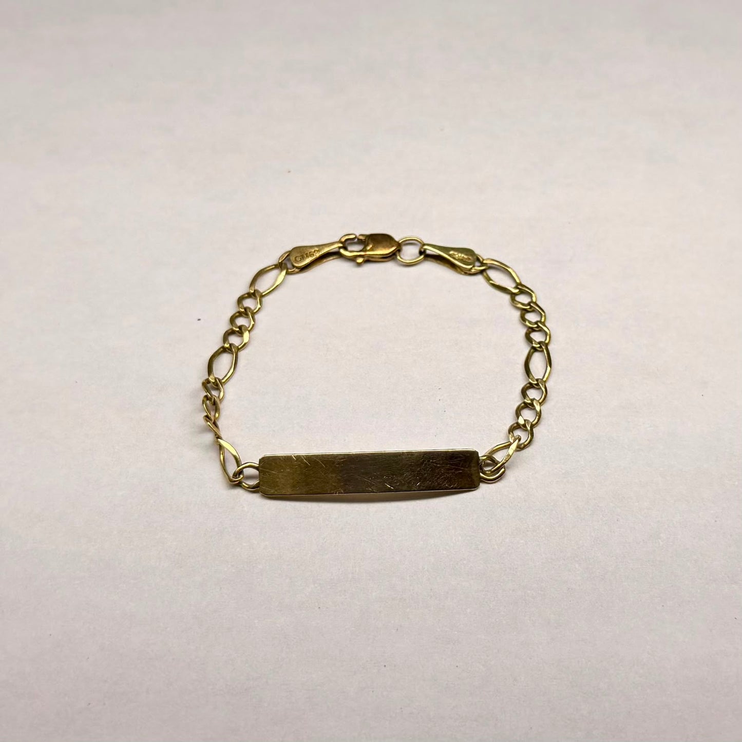 ✨💛 PULSERA INFANTIL DE ESLABONES ORO 10K | 2.1 GRAMOS | 13 CM | DISEÑO 3X1 💛✨