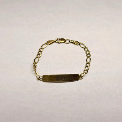 ✨💛 PULSERA INFANTIL DE ESLABONES ORO 10K | 2.1 GRAMOS | 13 CM | DISEÑO 3X1 💛✨