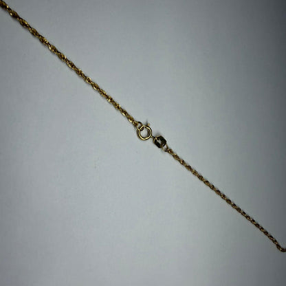 ✨💛 Cadena Torzal de Oro de 18K con Dije de Jeroglíficos Egipcios | 51 cm | 2.4 g de Oro 💛✨