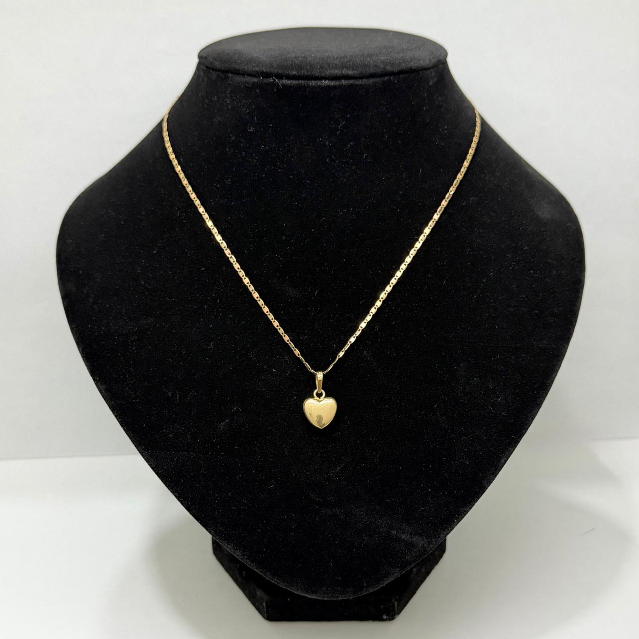 ✨💛 Cadena Estilo Gucci de Oro de 10K con Dije de Corazón | 42 cm | 2 g de Oro 💛❤️