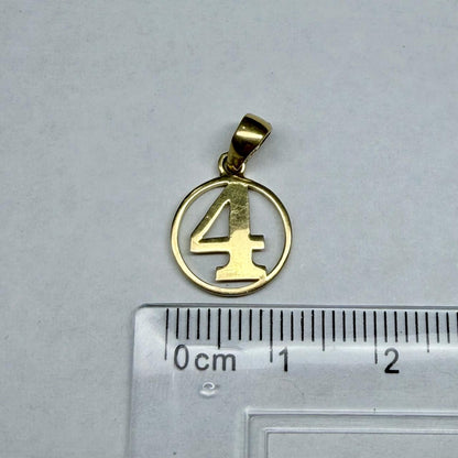 ✨💛 Dije de Oro de 14K Número "4" | 0.9 g de Oro 💛✨