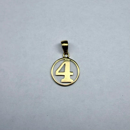 ✨💛 Dije de Oro de 14K Número "4" | 0.9 g de Oro 💛✨