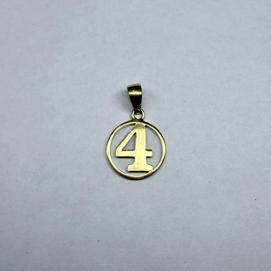 ✨💛 Dije de Oro de 14K Número "4" | 0.9 g de Oro 💛✨