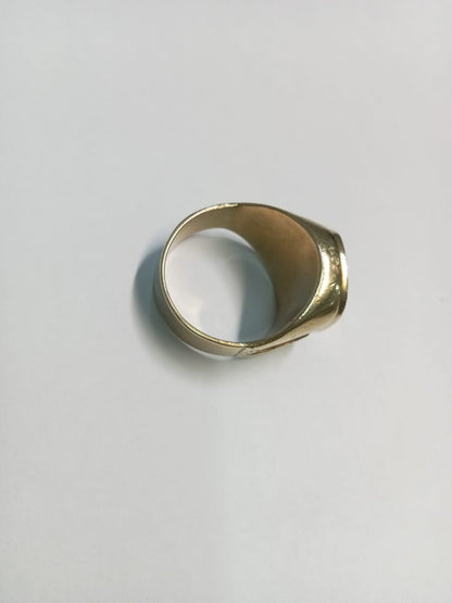 Anillo de Caballero en Oro de 14K con Letra "A" – 15.9g, Talla 11