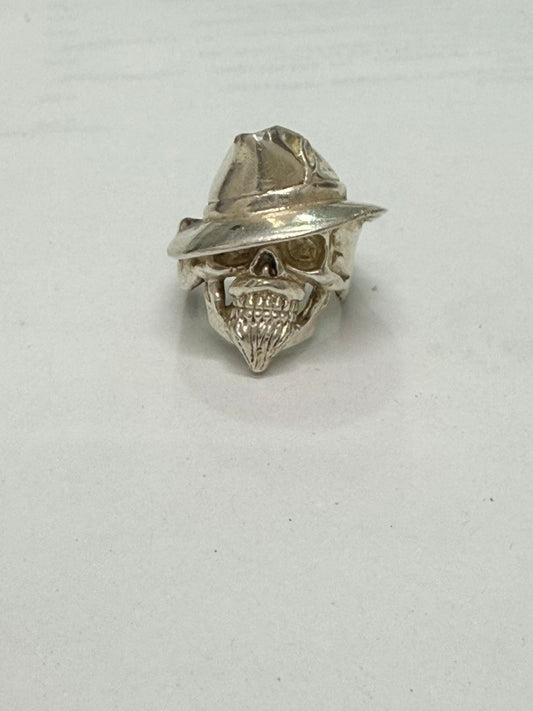 💀✨ Impactante Anillo de Calavera con Sombrero en Plata .925 ✨💀