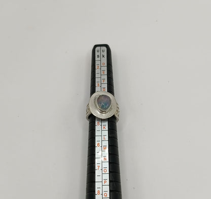 Anillo con sintetico PLATA 925 peso 4.8gr, usado