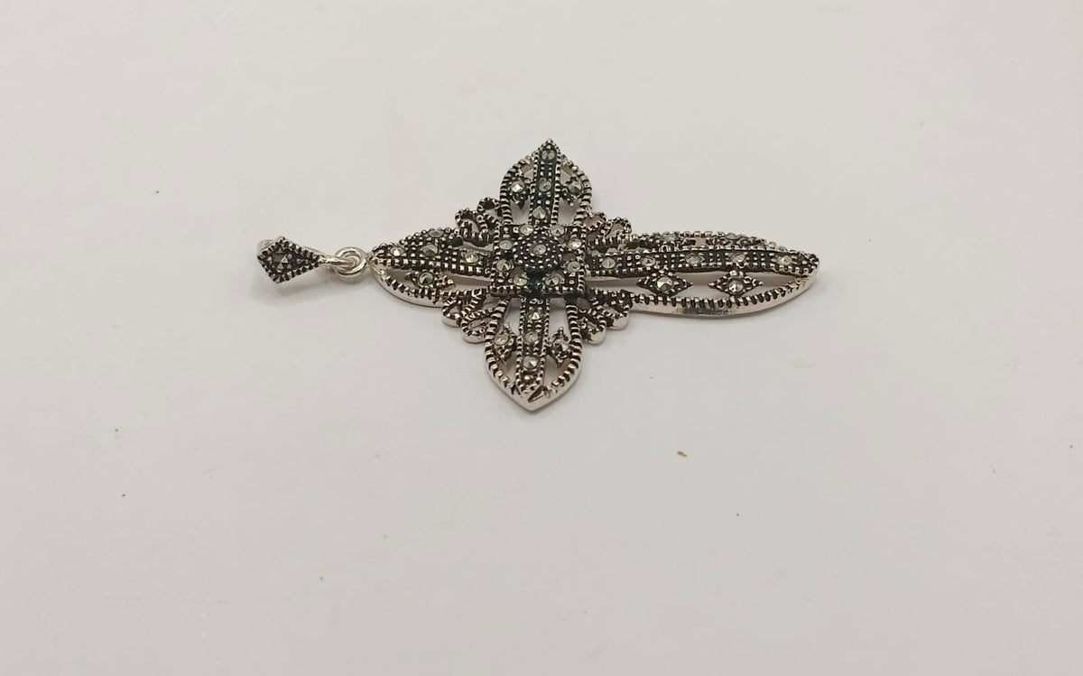 Dije de cruz con sinteticos PLATA 925 peso 9.6gr