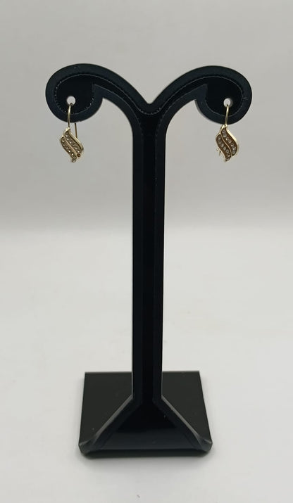 Aretes con piedritas ORO 10k peso .4gr
