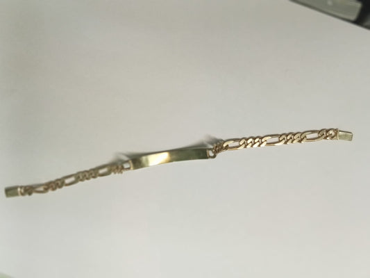 Esclava de oro 10k diseño placa 22cm 16.5gr