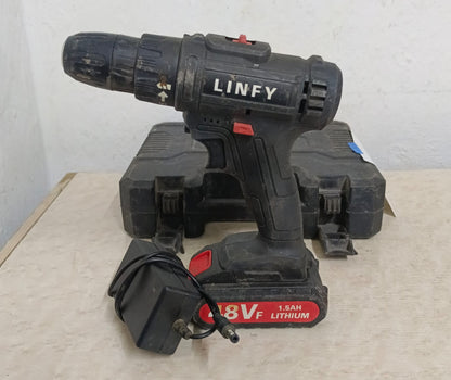 Atornillador Linfy lithium rechargeable, con pila y cargador en estuche, usado