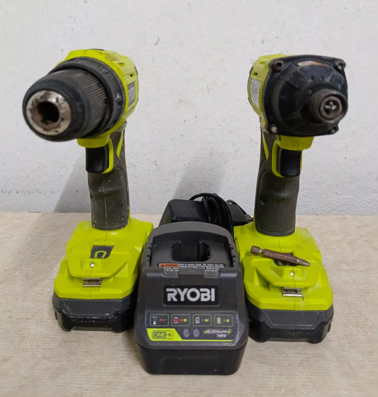 Kit de taladros inalambricos RYOBI, usado
