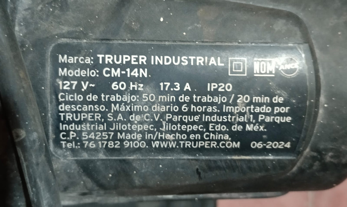 Cortadora de metal TRUPER cm-14n, usado