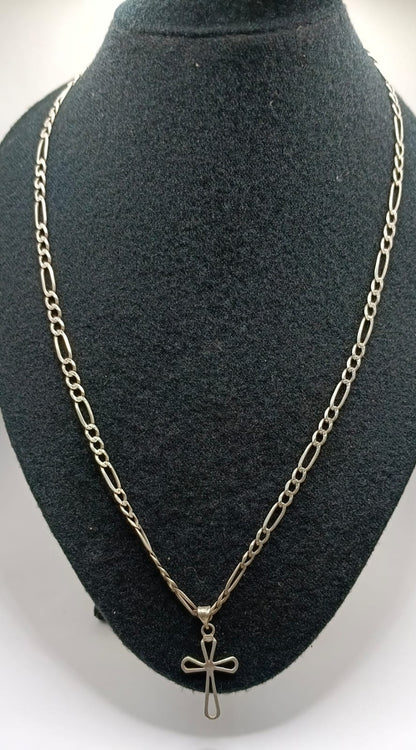 Collar con dije de cruz PLATA 925 peso 15.3gr, usado