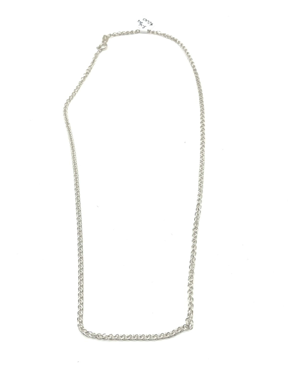 Cadena tejido chino 3.4 grs 22 cm baño de plata