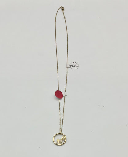 CADENA CON DIJE DE CORAZON ORO 14k 2.2 grs 22 cm