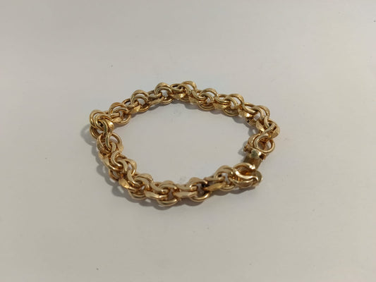 ✨ Pulsera de Eslabón Doble 1x1 DE Oro 14K con Broche Tipo Bisagra – Peso 39.3 g ✨