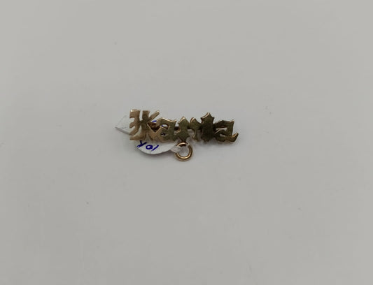Broche nombre Karla ORO 10K peso 1.7gr, usado