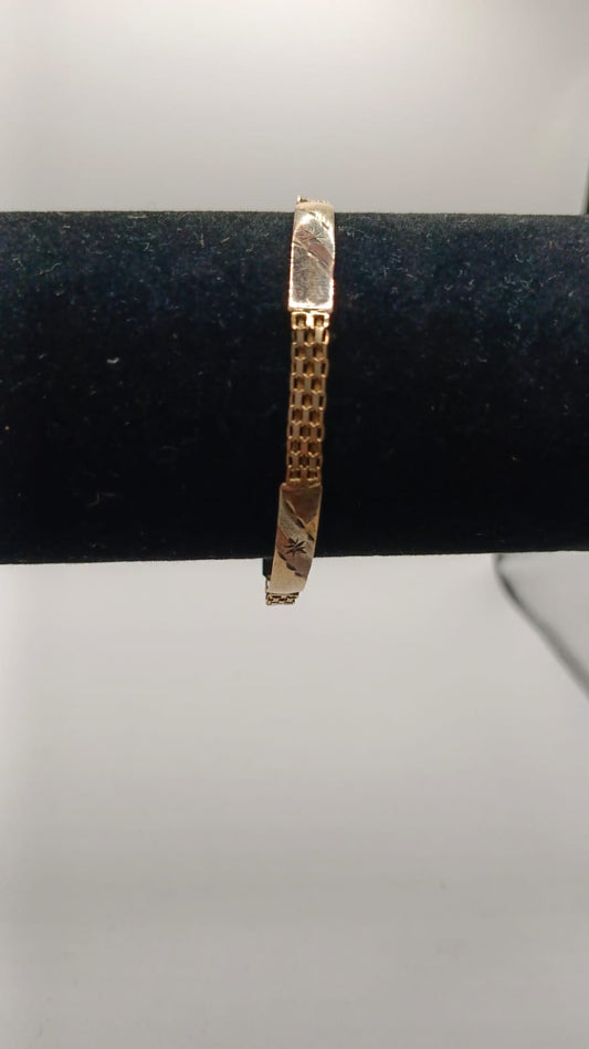 Pulsera de ORO 3 placas 10k peso 3.9gr, usado