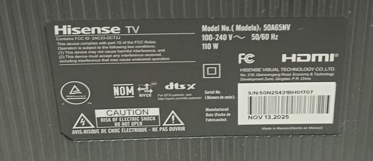 Smart tv HISENSE 50 pulgadas