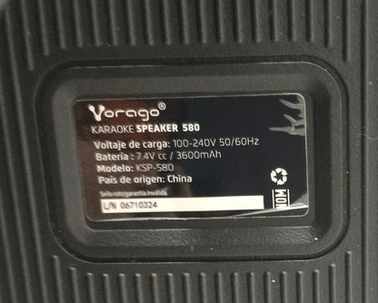 Bocina Recargable VORAGO speaker 580, usado