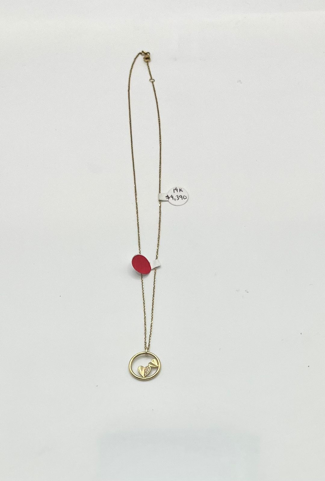CADENA CON DIJE DE CORAZON ORO 14k 2.2 grs 22 cm
