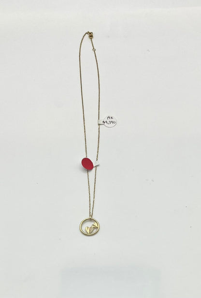 CADENA CON DIJE DE CORAZON ORO 14k 2.2 grs 22 cm
