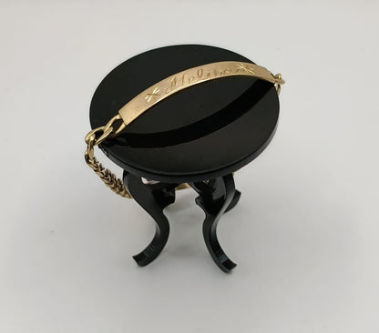 Pulsera eslabon 1x1 ORO 10k peso 10.7gr, usado