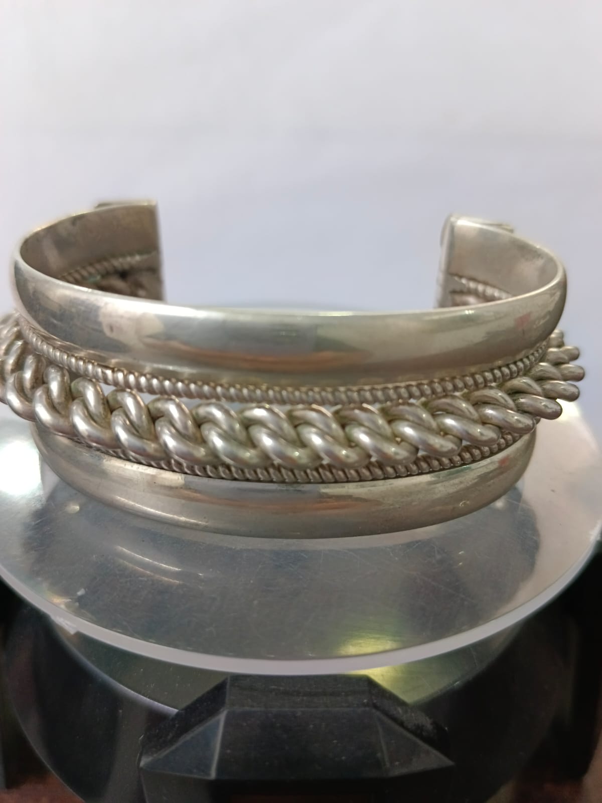 Brazalete de PLATA 925 trenzado peso 82.7gr, usado