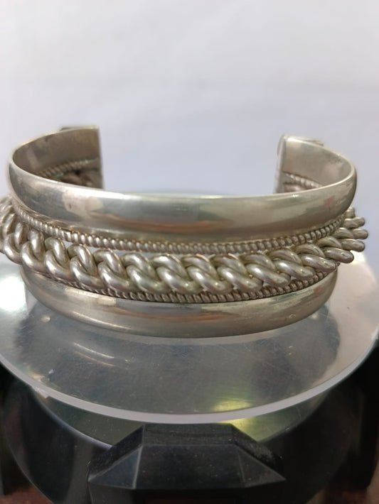 Brazalete de PLATA 925 trenzado peso 82.7gr, usado