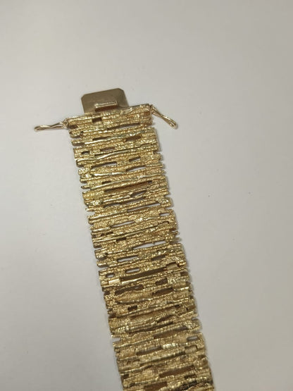 BRAZALETE DE ORO 14 K PESO 75.80GRS TEXTURIZADA 💛
