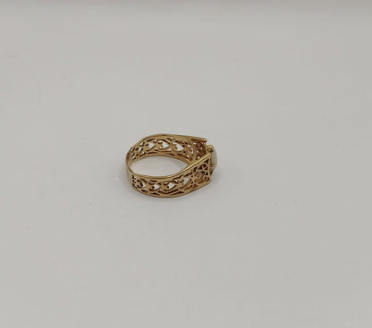 Anillo con sintetico pequeño ORO 10k peso 4.7gr, usado