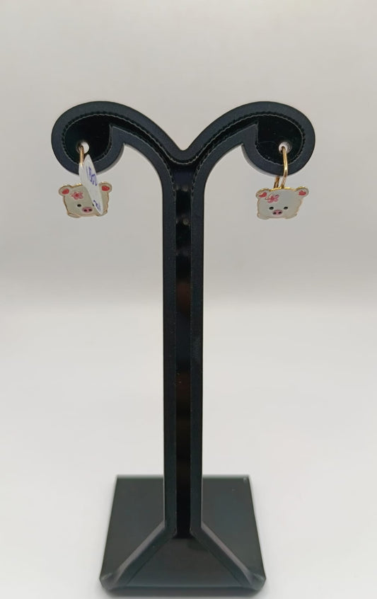 Aretes de puerquitos ORO 10k peso 1.8gr, usado