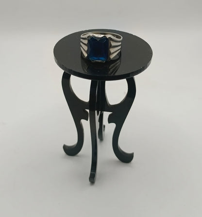 Anillo sintetico azul PLATA 925 peso 6.2gr, usado