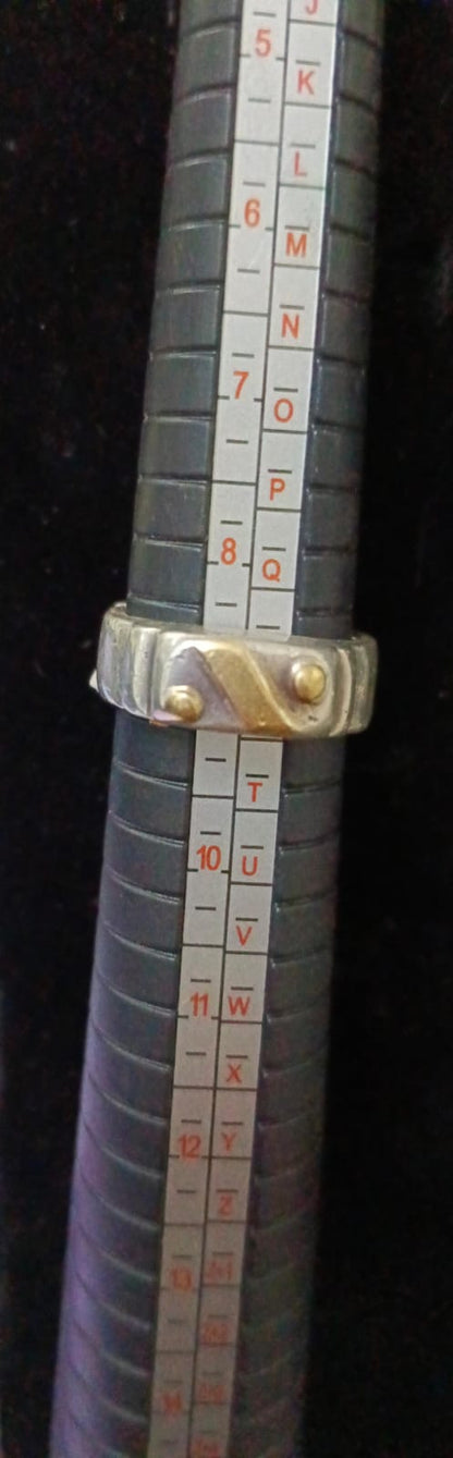 Anillo con dorados PLATA 925 peso 15.1gr, usado