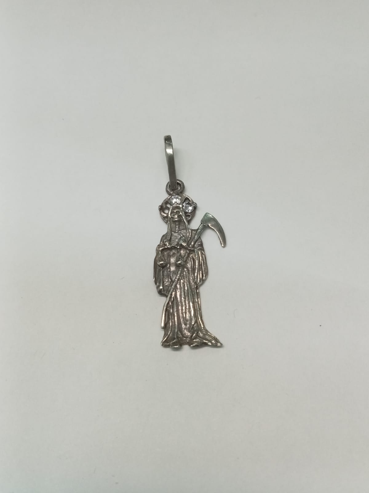 dije de plata -diseño santa muerte