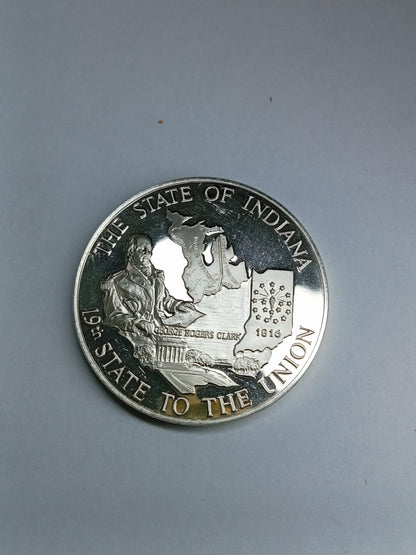 Moneda de Plata "Seal of the State of Indiana" 1816 Ley .999