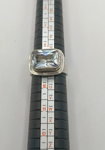 Anillo con sintetico PLATA 925 peso 12.8gr