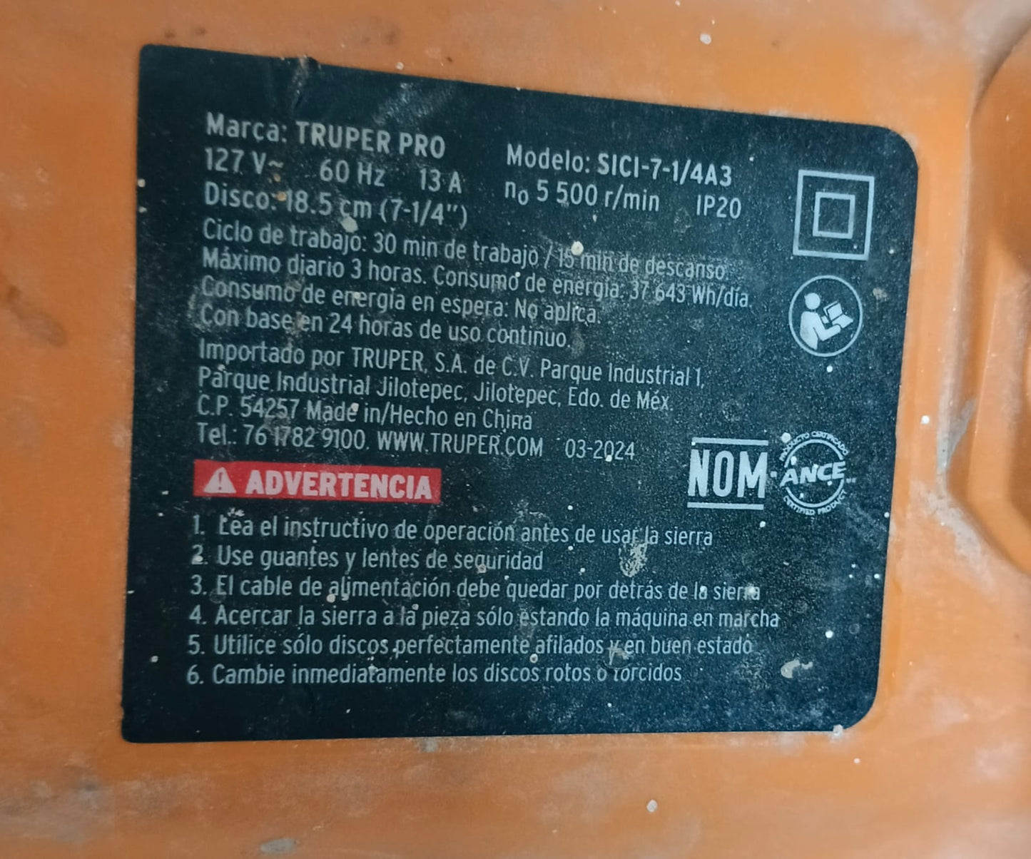 Sierra Circular Truper sici-7a, usado