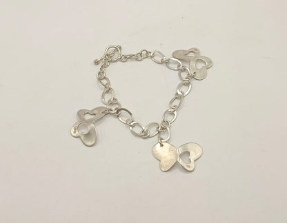 Pulsera con mariposas PLATA 925 peso 9.3gr