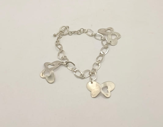 Pulsera con mariposas PLATA 925 peso 9.3gr