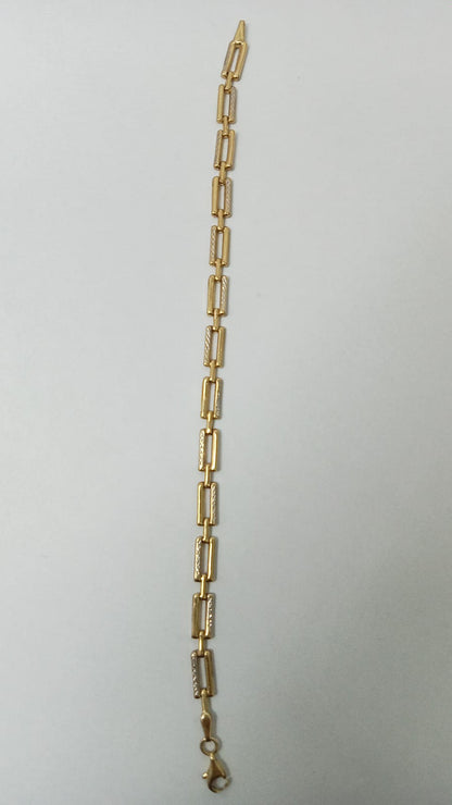 Pulsera de oro 14k diseño moderno pesa 4.1 mide 18.3
