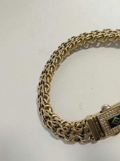 ✨ Pulsera de Diseño Holandés en Oro 10K con Broche Tipo Caja – Peso 35.80 g 💎