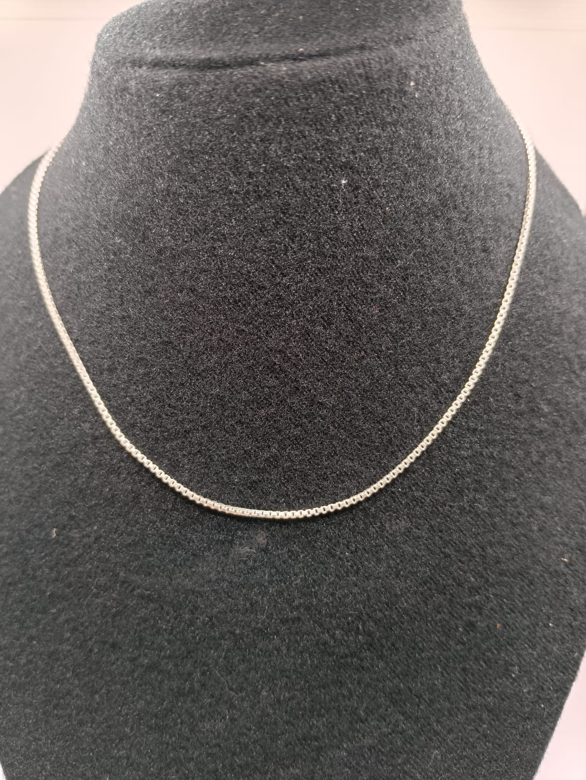 Collar cuadros PLATA 925 peso 4gr 40cm, usado