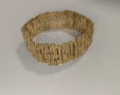 BRAZALETE DE ORO 14 K PESO 75.80GRS TEXTURIZADA 💛
