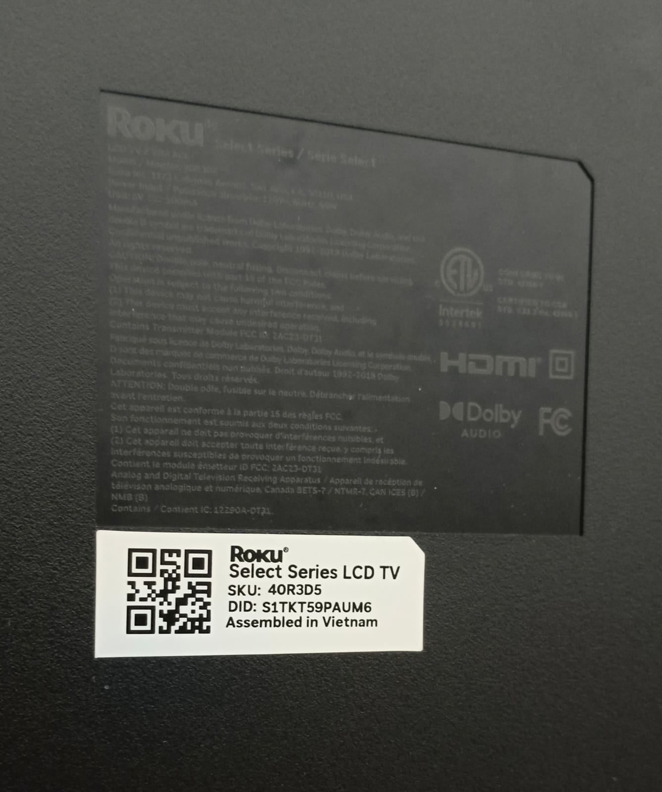 Smart tv 40 pulgadas ROKU, usado
