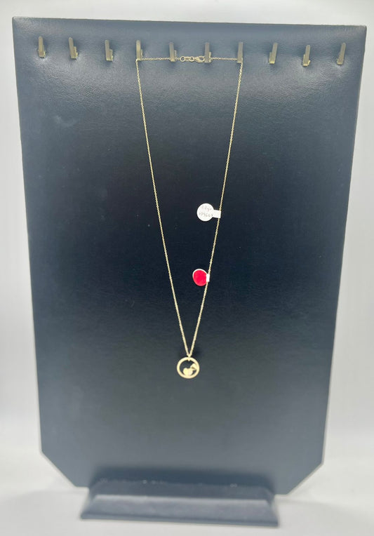 CADENA CON DIJE DE CORAZON ORO 14k 2.2 grs 22 cm